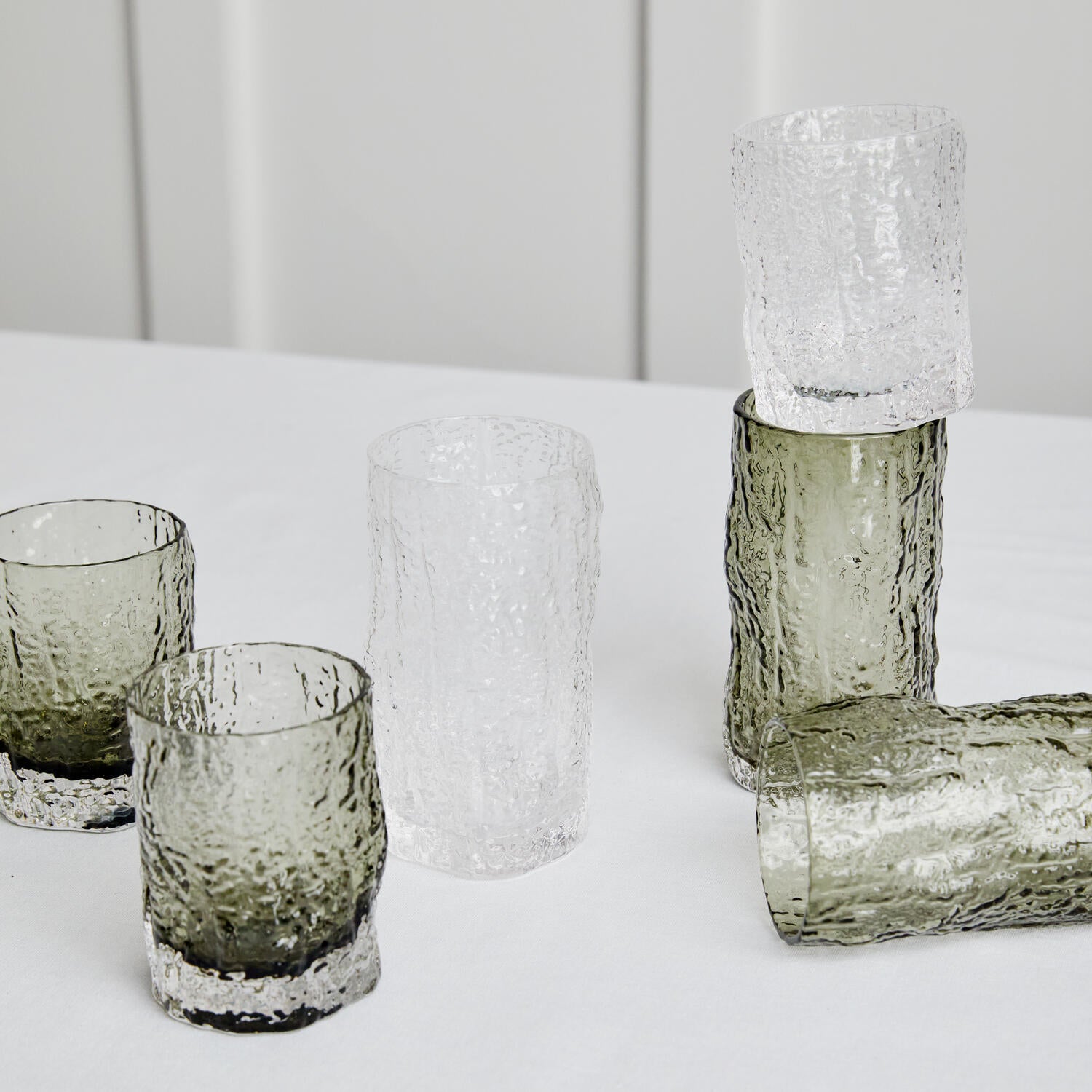 Tumbler Organic Shape vandglas, høj - Clear